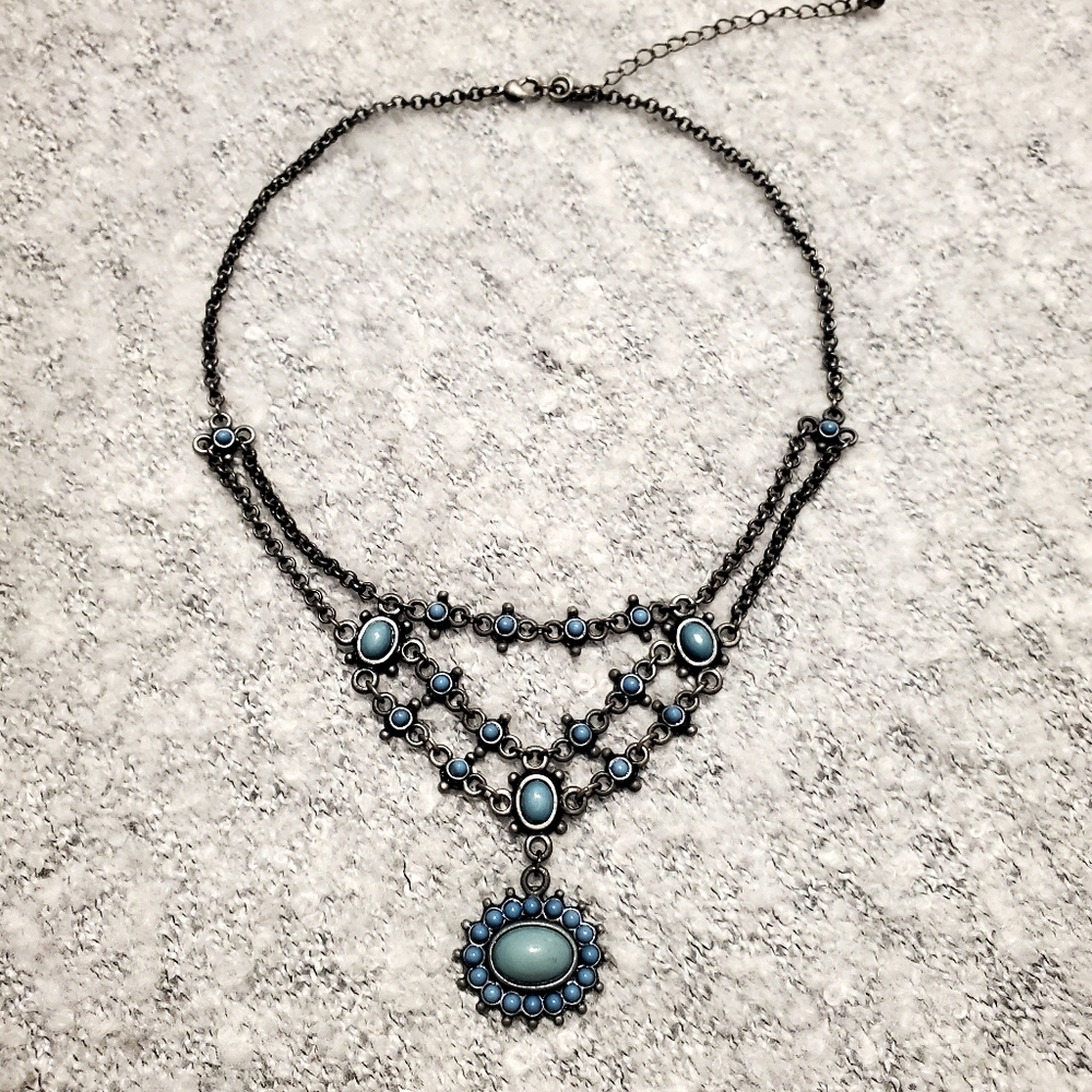 Blue Accented Statement Necklace